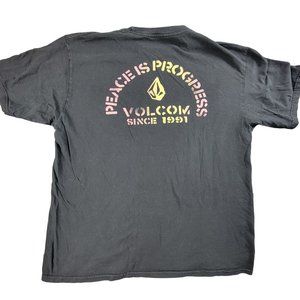Volcom Peace Is Progress Mens XL Black Short Sleeve Tshirt Casual Outdoors Comfo
